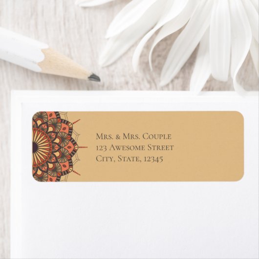 Contemporary Brown Peach Mandala (Insitu)