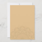 Contemporary Brown Peach Mandala Wedding Einladung (Rückseite)