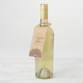 Contemporary Brown Peach Mandala Wedding Flaschenanhänger (Angewinkelt)