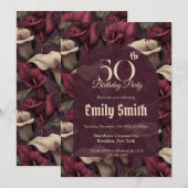 Contemporary Call Lilies Accent First Birthday Einladung (Vorne/Hinten)