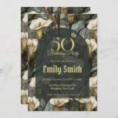 Contemporary Call Lilies Floral Girl Birthday  Einladung (Vorne/Hinten)