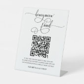 Contemporary Calligraphy Honeymoon Fund QR Code Pe Sockelschild (Vorderseite)