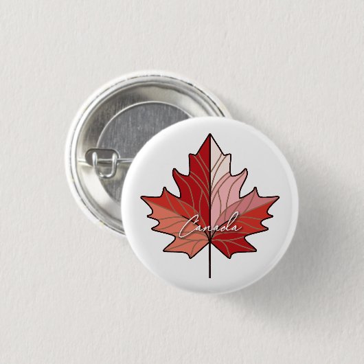 Contemporary Canadian Maple Leaf ID1071 Button (Vorne & Hinten)