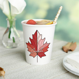 Contemporary Canadian Maple Leaf ID1071 Pappbecher