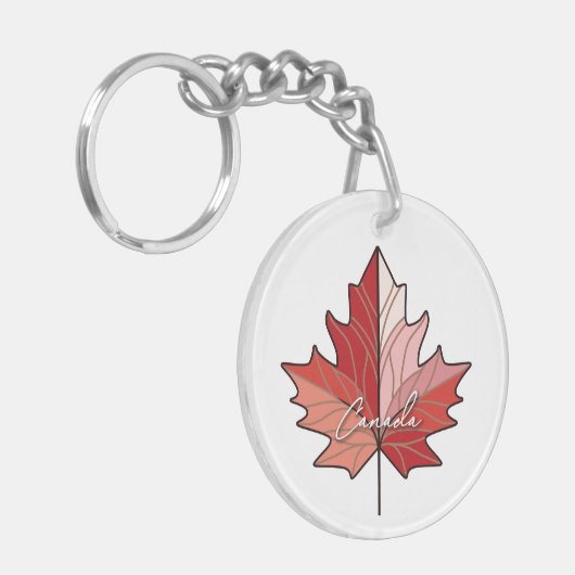 Contemporary Canadian Maple Leaf ID1071 Schlüsselanhänger (Vorderseite links)