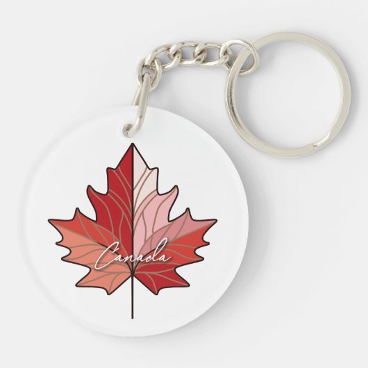 Contemporary Canadian Maple Leaf ID1071 Schlüsselanhänger (Rückseite)
