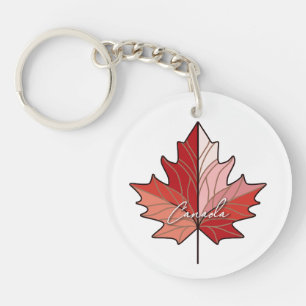 Contemporary Canadian Maple Leaf ID1071 Schlüsselanhänger