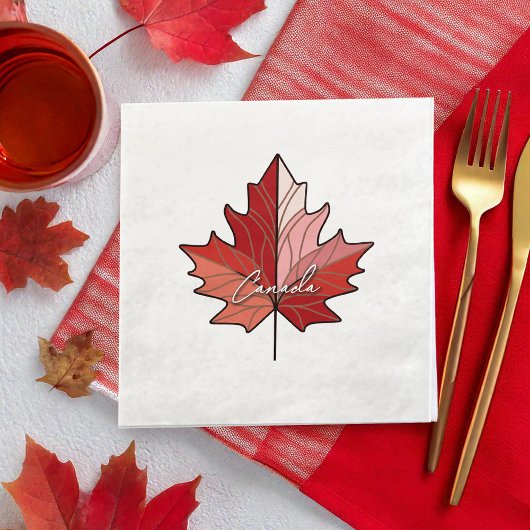 Contemporary Canadian Maple Leaf ID1071 Serviette