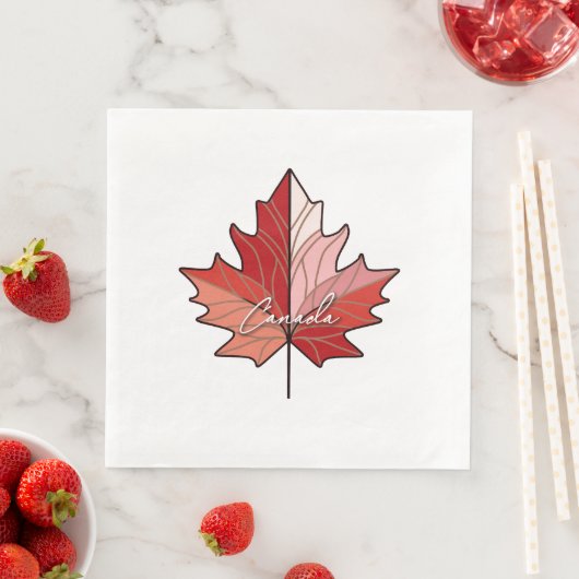 Contemporary Canadian Maple Leaf ID1071 Serviette (Beispiel)