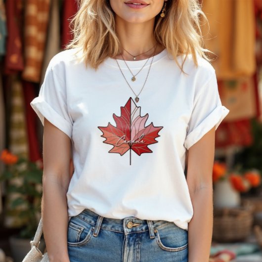Contemporary Canadian Maple Leaf ID1071 T-Shirt
