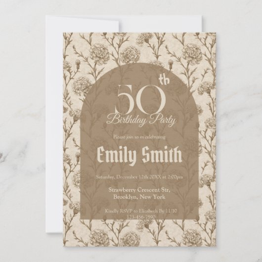 Contemporary Carnation Fantasy Summer Party Einladung (Vorderseite)