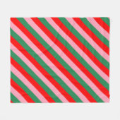 Contemporary Christmas Candy Stripes Fleecedecke (Vorderseite (Horizontal))