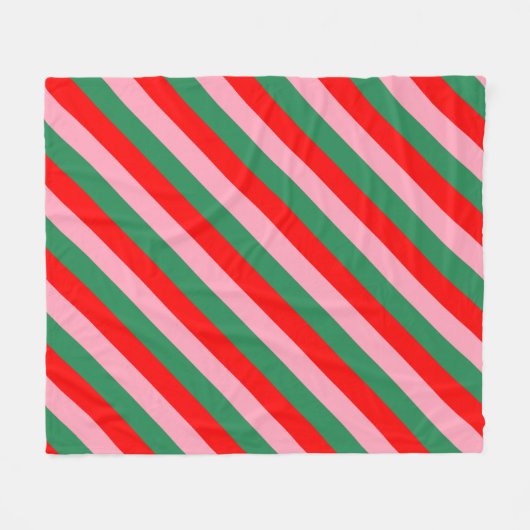 Contemporary Christmas Candy Stripes Fleecedecke (Vorderseite (Horizontal))