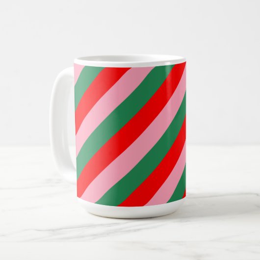 Contemporary Christmas Candy Stripes  Kaffeetasse (Vorderseite Links)