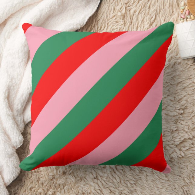 Contemporary Christmas Candy Stripes  Kissen (Decke)