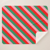 Contemporary Christmas Candy Stripes Sherpadecke (Vorderseite (Horizontal))
