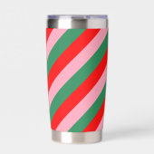 Contemporary Christmas Candy Stripes  Thermobecher (Vorderseite)