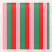 Contemporary Christmas Stripes  Glasuntersetzer (Vorderseite)