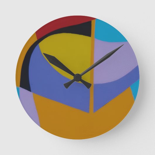 Contemporary Color Interplay Round Clock Runde Wanduhr (Vorderseite)