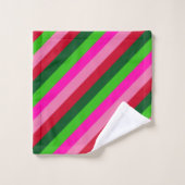 Contemporary Colors Christmas Stripes Badhandtuch Set (Waschlappen)