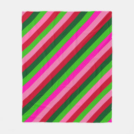 Contemporary Colors Christmas Stripes Fleecedecke