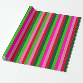 Contemporary Colors Christmas Stripes  Geschenkpapier