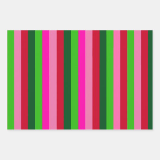 Contemporary Colors Christmas Stripes Geschenkpapier Set (Vorderseite 3)