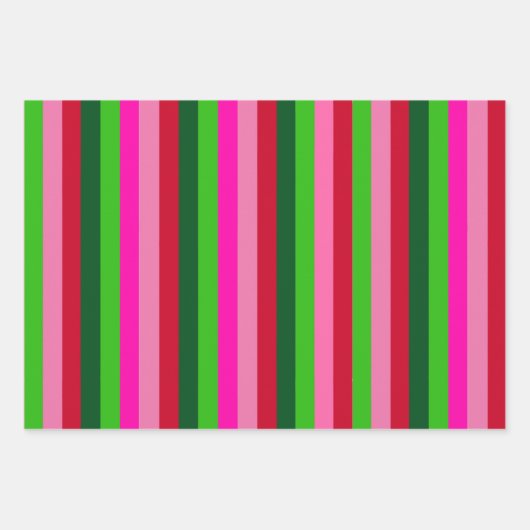 Contemporary Colors Christmas Stripes  Geschenkpapier Set (Vorderseite)
