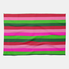 Contemporary Colors Christmas Stripes  Geschirrtuch