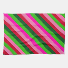 Contemporary Colors Christmas Stripes Geschirrtuch