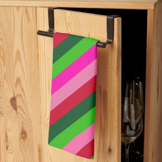 Contemporary Colors Christmas Stripes Geschirrtuch (Drittel gefaltet)