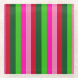 Contemporary Colors Christmas Stripes  Glasuntersetzer