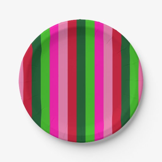 Contemporary Colors Christmas Stripes Pappteller (Vorderseite)