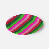 Contemporary Colors Christmas Stripes Pappteller (Schrägansicht)