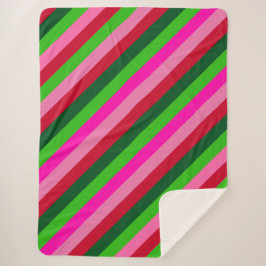 Contemporary Colors Christmas Stripes Sherpadecke