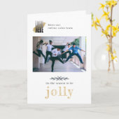 Contemporary Company Foto Jolly Christmas Karte (Gelbe Blume)