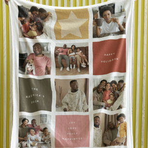 Contemporary Cube Foto Grid Weihnachten Fleecedecke