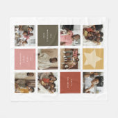 Contemporary Cube Foto Grid Weihnachten Fleecedecke (Vorderseite (Horizontal))