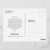 Contemporary Danke Foto Rose Gold Postkarte (Rückseite)