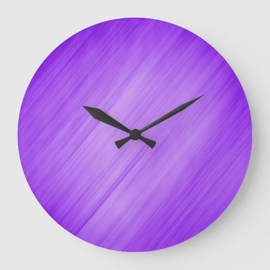 Contemporary Diagonal Purple Striples Große Wanduhr (Vorderseite)