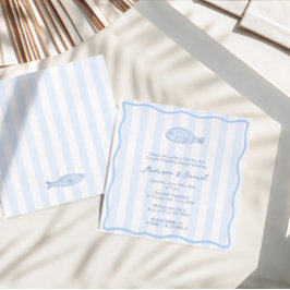 Contemporary Doodle Fish Fry Engagement Party Einladung