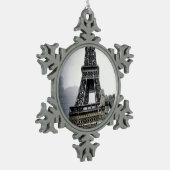 Contemporary Eiffel tower Schneeflocken Zinn-Ornament (Links)
