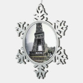 Contemporary Eiffel tower Schneeflocken Zinn-Ornament (Rechts)
