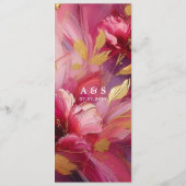 Contemporary Elegance:  Fuchsia Pink Gold Menu Menükarte (Rückseite)