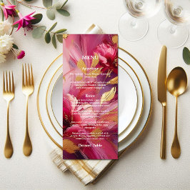 Contemporary Elegance:  Fuchsia Pink Gold Menu Menükarte