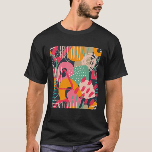 Contemporary English Pattern Colorful English artw T-Shirt (Vorderseite)