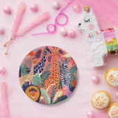 Contemporary exotic animals and birds 1 pink pappteller (Party)