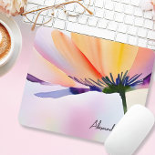 Contemporary Floral Optional Custom Name Mousepad