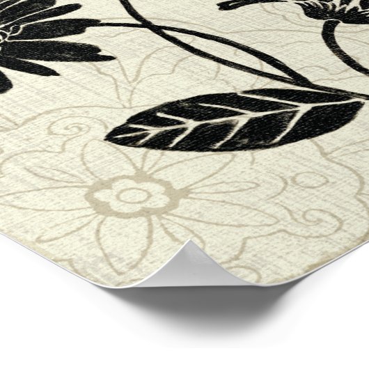 Contemporary Florals in Black and White Poster (Ecke)