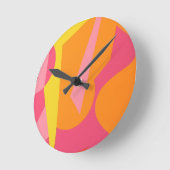 Contemporary Form of Orange and Pink Round Clock Runde Wanduhr (Winkel)